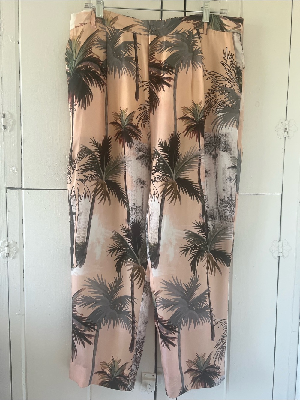 Johnny Was Palm Print Tropical Pants size 6